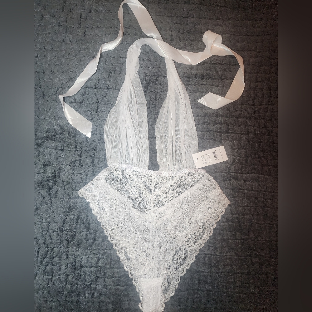 NWT White Lace Bodysuit Lingerie
